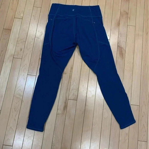 Athleta Contender Tight Powerlift Blue Peacock zip pockets mid rise | size MP - Picture 4 of 12